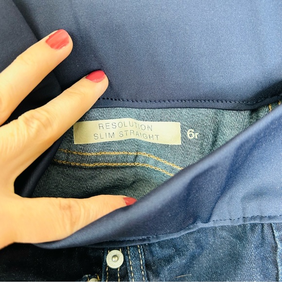 Gap 1969 Maternity Resolution Slim Straight Dark Blue Jeans - Picture 4 of 7